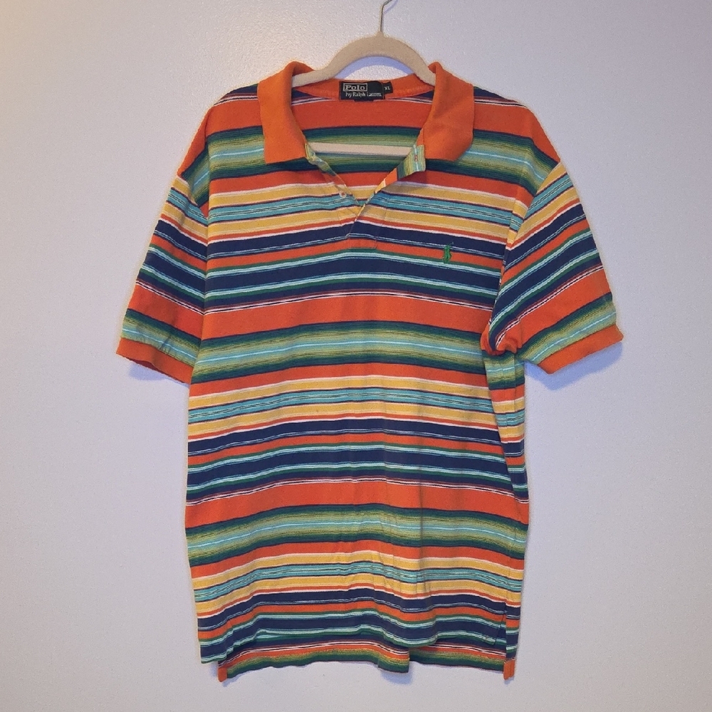 Ralph Lauren Multicolor Striped Polo Shirt Men’s Classic Fit Casual